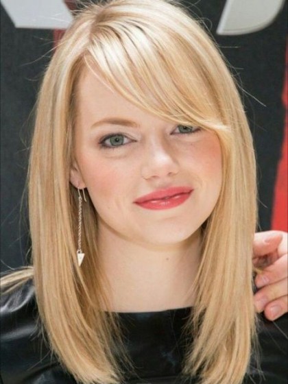 Emma Stone Marvelous Lace Front Straight Remy Human Hair Wig