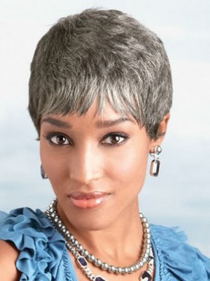 Super Short Synthetic Gray Wig