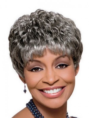 Graceful Wavy Capless Synthetic Gray Wig