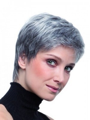 Layered Straight Lace Front Gray Wig