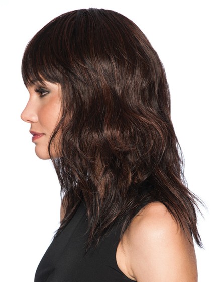 Flattering Capless Remy Human Hair Wavy Wig