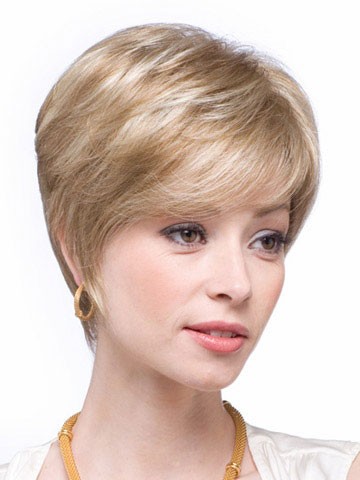 Chic Short Straight Human Hair Capless Wig