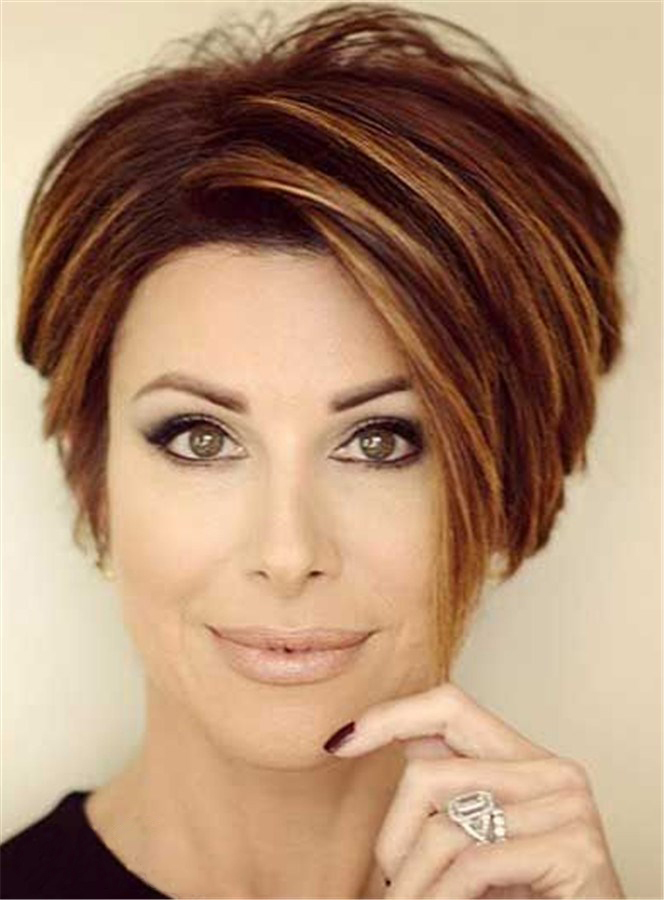 New arrival Short Straight Human Hair Lace Front Wig