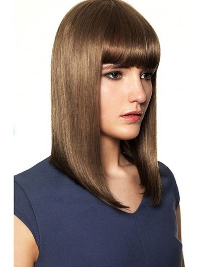 Classic Sleek Straight Shoulder Length Human Hair Wig