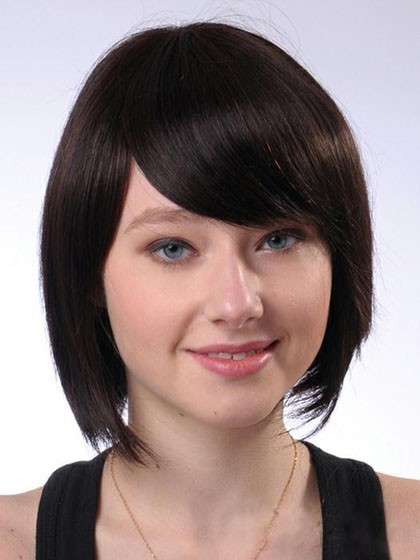 Nice Short Straight Smooth Polished Human Hair Wig