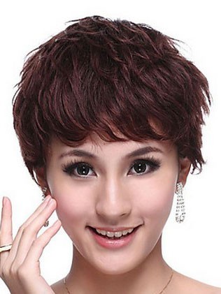 Romantic Hottest Human Hair Short Wavy Wig