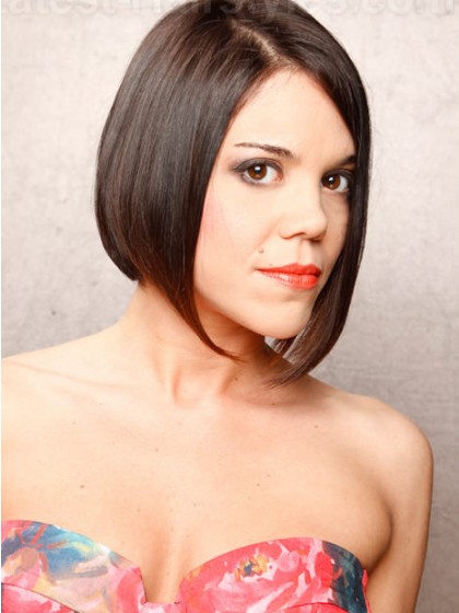 Attractive Short Lace Front Straight Remy Human Hair Wig