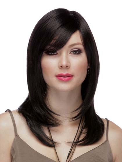 Prodigious Side-Swept Bangs Full Lace Human Hair Wig