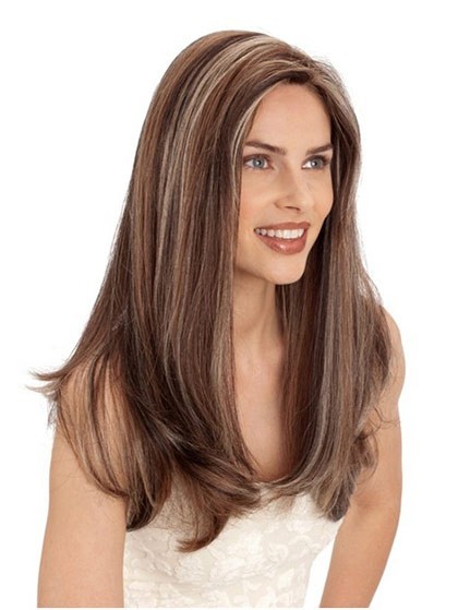 Chic Lace Front Long Straight Remy Hair Wig