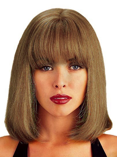 Romantic Shoulder-Length Lace Front with Mono Human Hair Wig