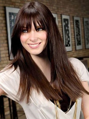 Elaborately Human Hair Capless Long Straight Wig