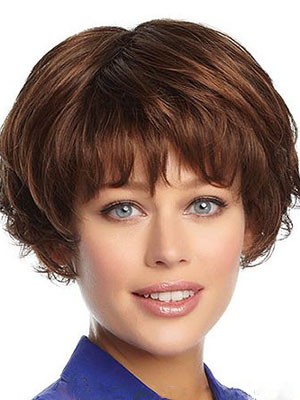 Nice-looking Human Hair Wavy Capless Wig