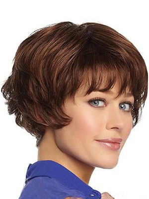 Nice-looking Human Hair Wavy Capless Wig