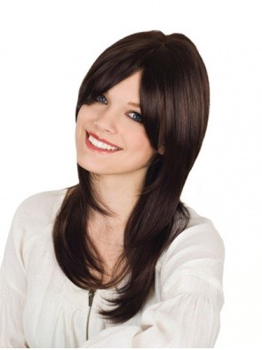 Shimmering Remy Human Hair Straight Capless Wig