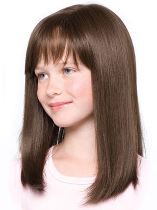 Long Straight 100% Hand-Tied Full Lace Girls Wig