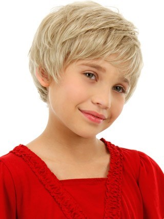 Short Shag Style Wavy Front Lace Kids Wig