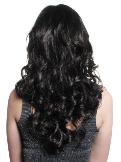 Black Long Wavy Lace Front Remy Hair Wig For Woman