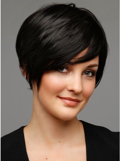 Short Black Human Hair Wig For Woman