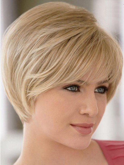 Human Hair Full Lace with Mono Short Wig For Woman