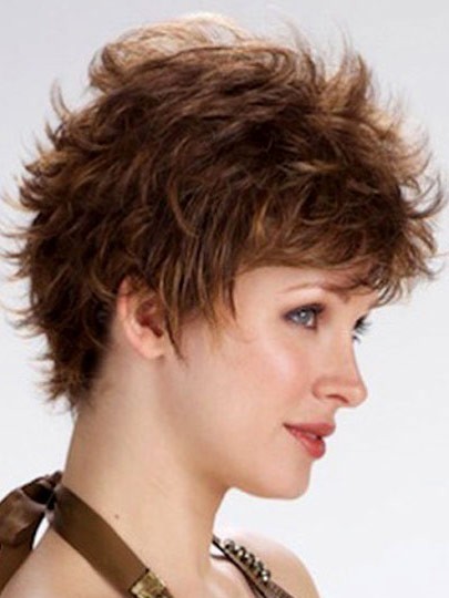 Modern Short Wavy Full Lace Wig For Woman