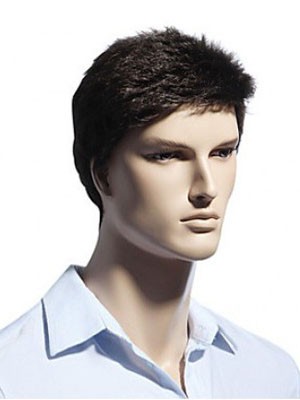 Comfortable Short Ideal Capless Mens Wig