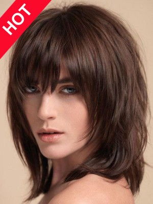 Smooth Shoulder Length Straight Wig