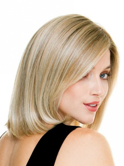 Silky Straight Lace Front Chin Length Synthetic Wig