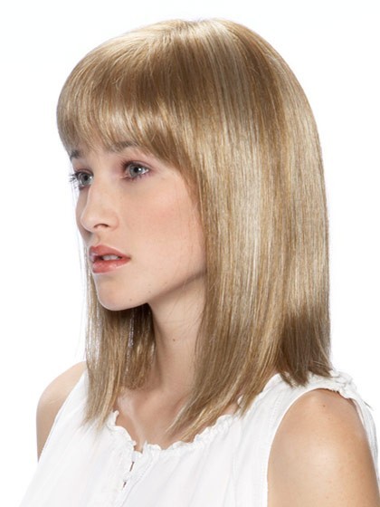 New Style Shoulder Length Synthetic Wig with Full Bangs