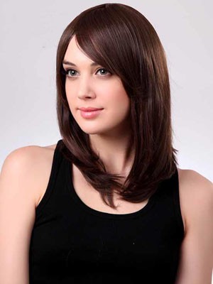 Stupendous Straight Medium Length Capless Synthetic Wig