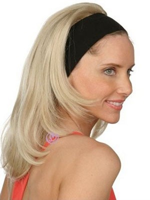 Straight Capless Medium Synthetic 3/4 Wig