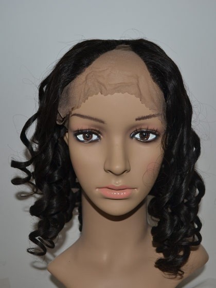 Shoulder Length Wavy Remy Human Hair U Part Wig