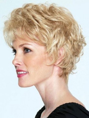 Remy Human Hair Chic Short Waves Capless Wig